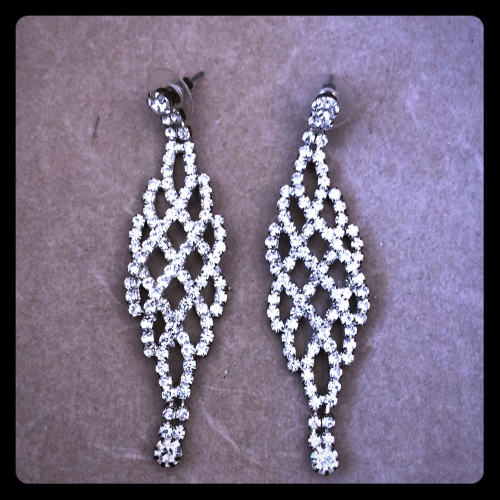Crystal Earrings for Prom, Wedding, Pageant